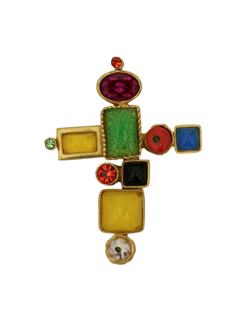 Pendentif CHRISTIAN LACROIX byzantin multicolore