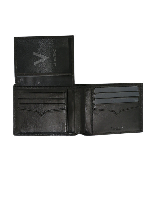 Porte cartes VALENTINO multi fentes cuir d'agneau noir