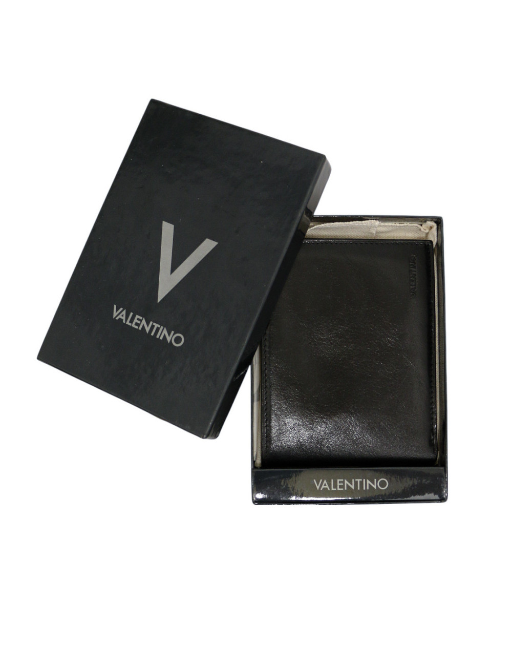 Porte cartes VALENTINO multi fentes cuir d'agneau noir