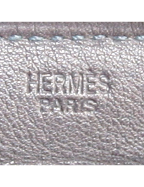 pochette HERMES en swift gris éléphant