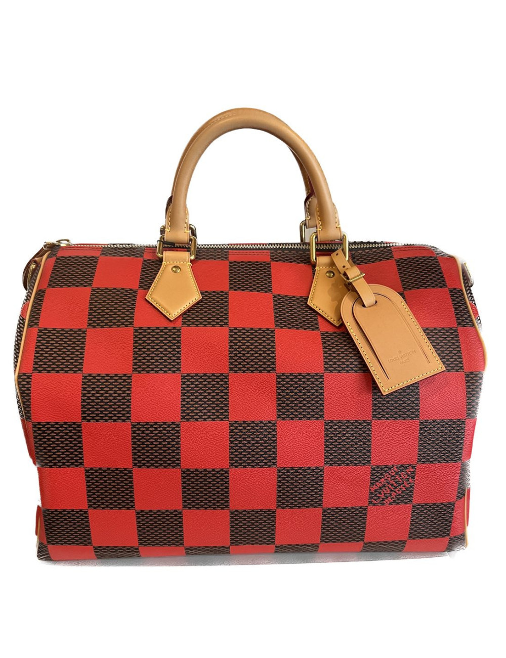 Sac Keepall Pharell Damier LOUIS VUITTON rouge et noir