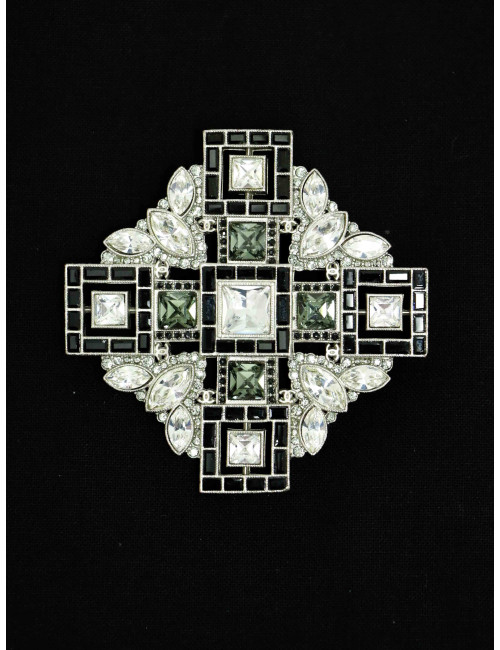 Broche CHANEL argent brillants