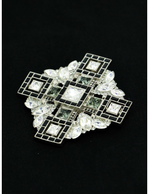 Broche CHANEL argent brillants