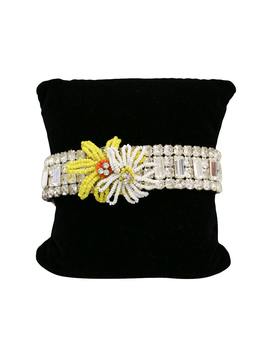 Bracelet CHRISTIAN LACROIX marguerites perles strass