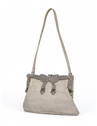 Mini sac du sac VALENTINOGARAVANI alligator écru