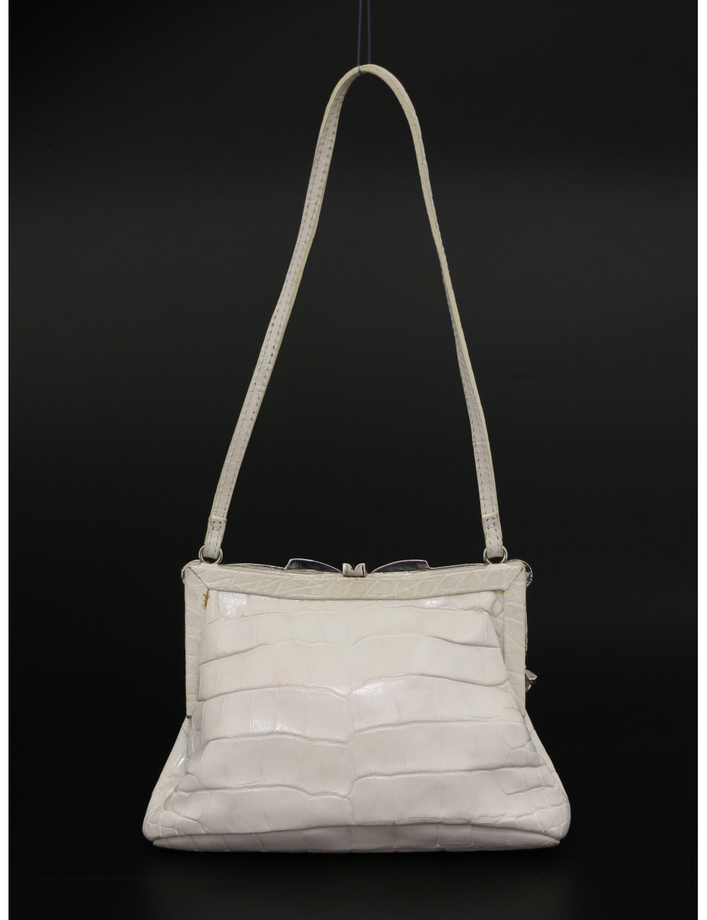 Mini sac du sac VALENTINOGARAVANI alligator écru