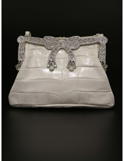 Mini sac du sac VALENTINOGARAVANI alligator écru