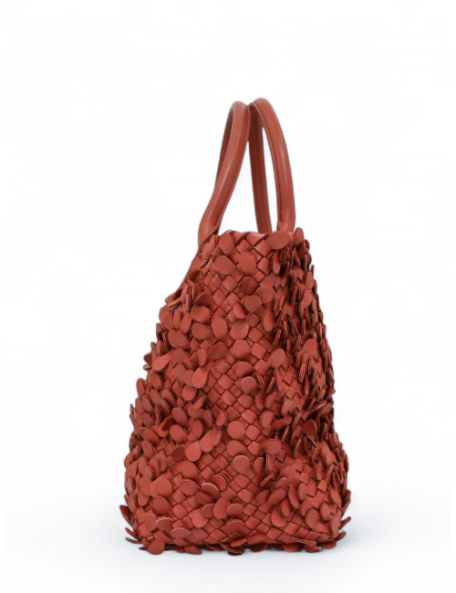 Cabas BOTTEGA VENETA Poussin Paillettes cuir tressé