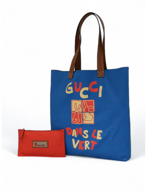 Cabas GUCCI Dans le vert cuir bleu