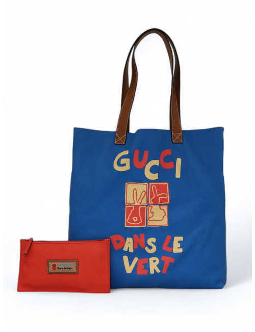 Cabas GUCCI Dans le vert cuir bleu