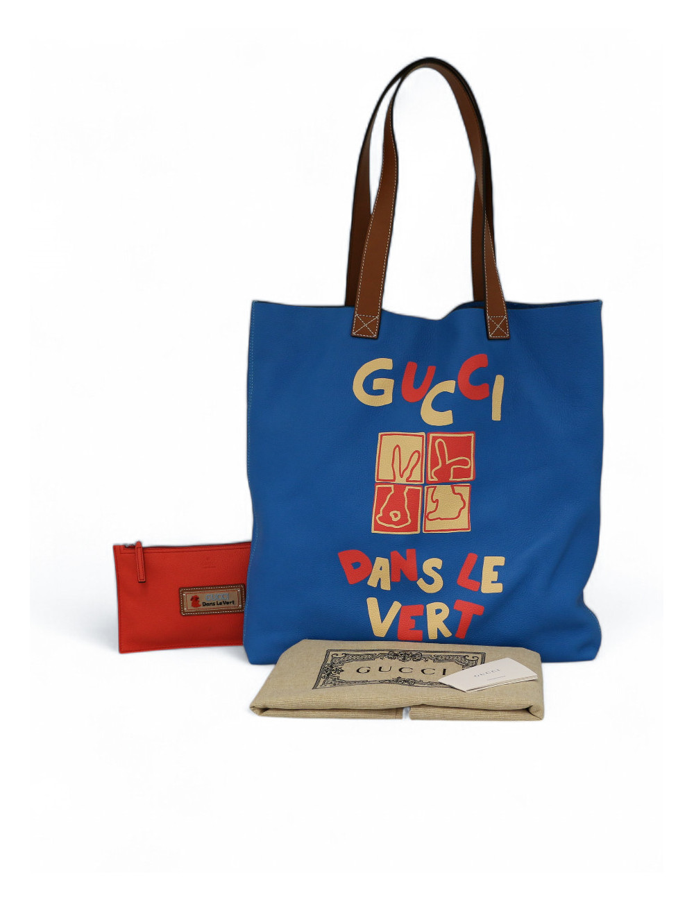 Cabas GUCCI Dans le vert cuir bleu