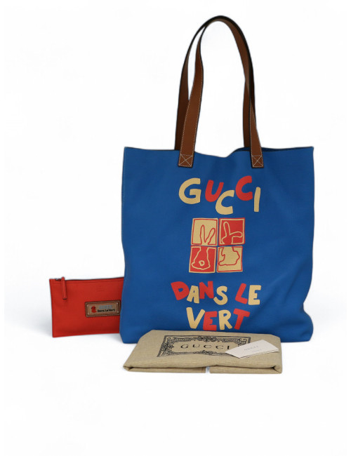 Cabas GUCCI Dans le vert cuir bleu