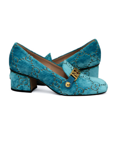 Mocassins GUCCI T 37 bleu turquoise 2