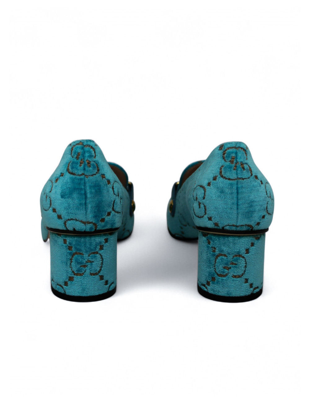 Sandales GUCCI Sylvie T37 bleu turquoise