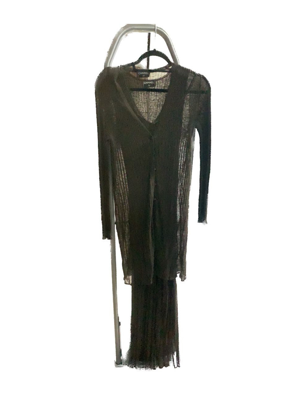 Ensemble maille CHANEL robe longue gilet