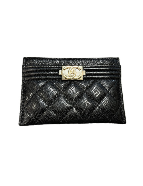 Porte cartes CHANEL Boy noir