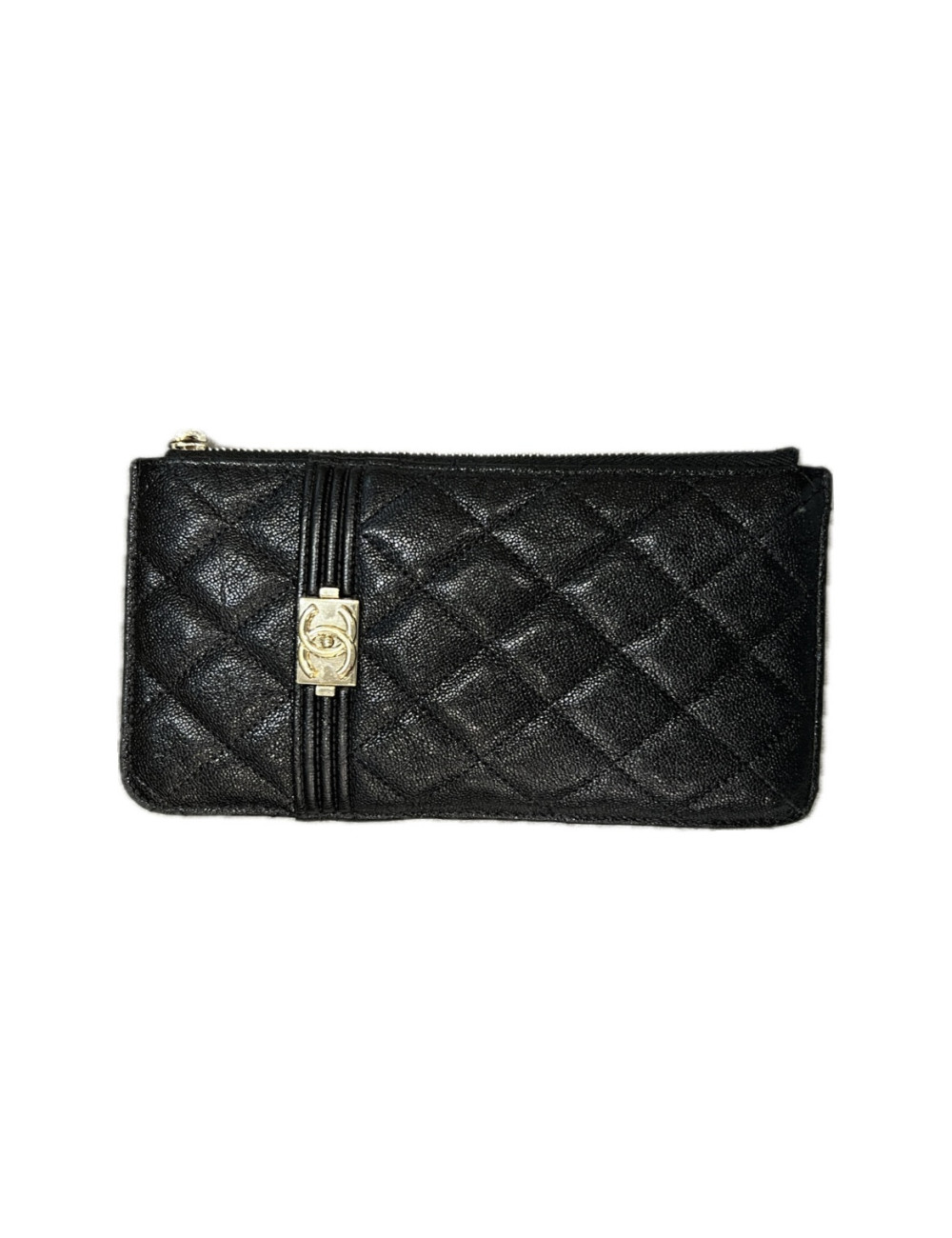 Grand porte cartes CHANEL Boy noir