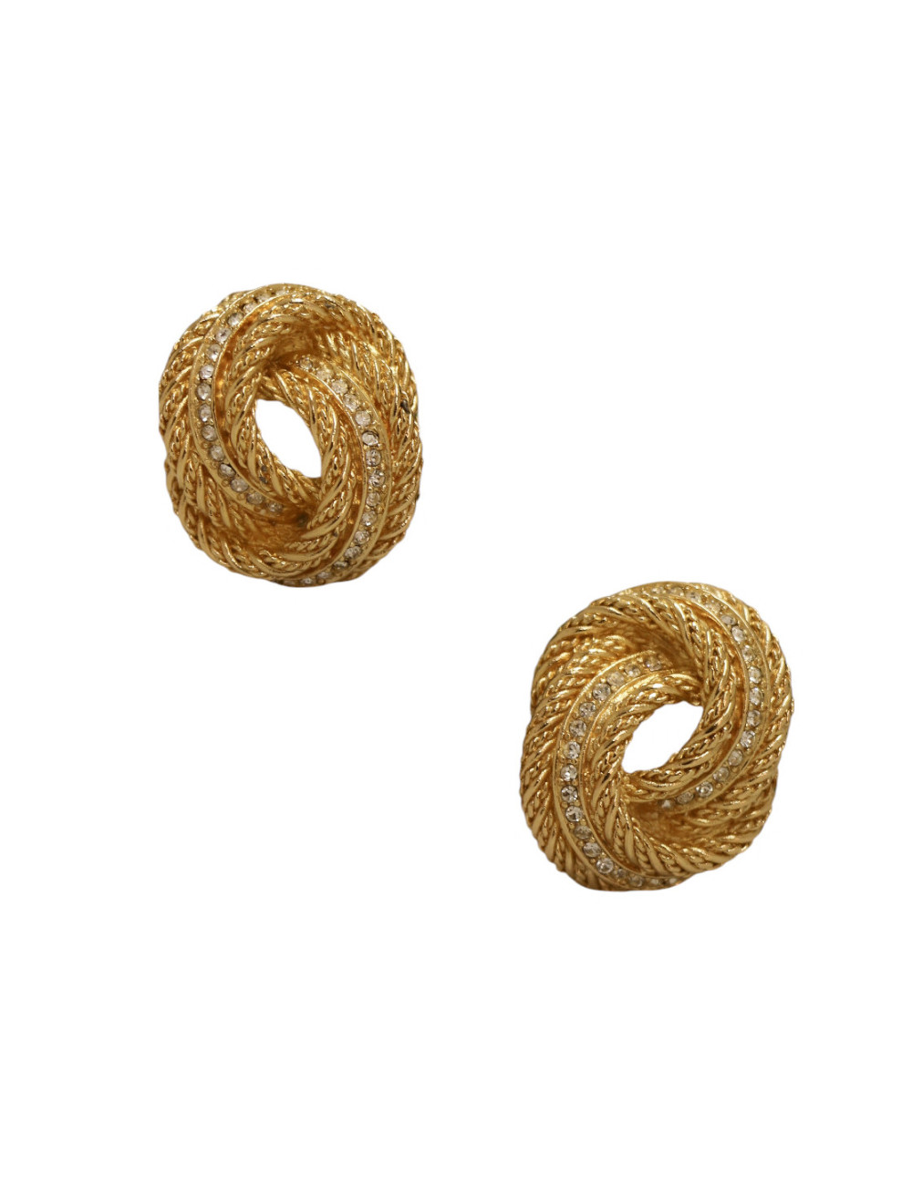 Clips CHRISTIAN DIOR dorés strass Vintage