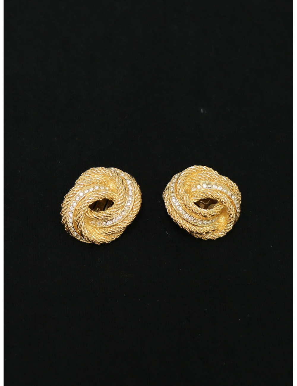 Clips CHRISTIAN DIOR dorés strass Vintage