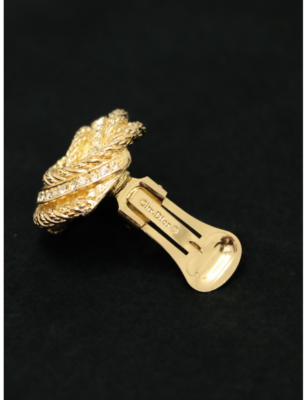 Clips CHRISTIAN DIOR dorés strass Vintage