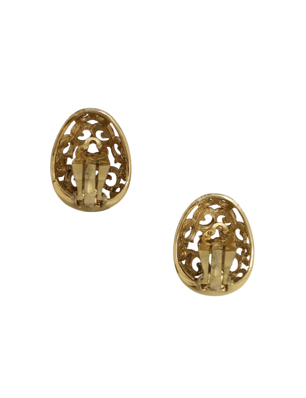 Clips YSL dorés années 90 ajourés