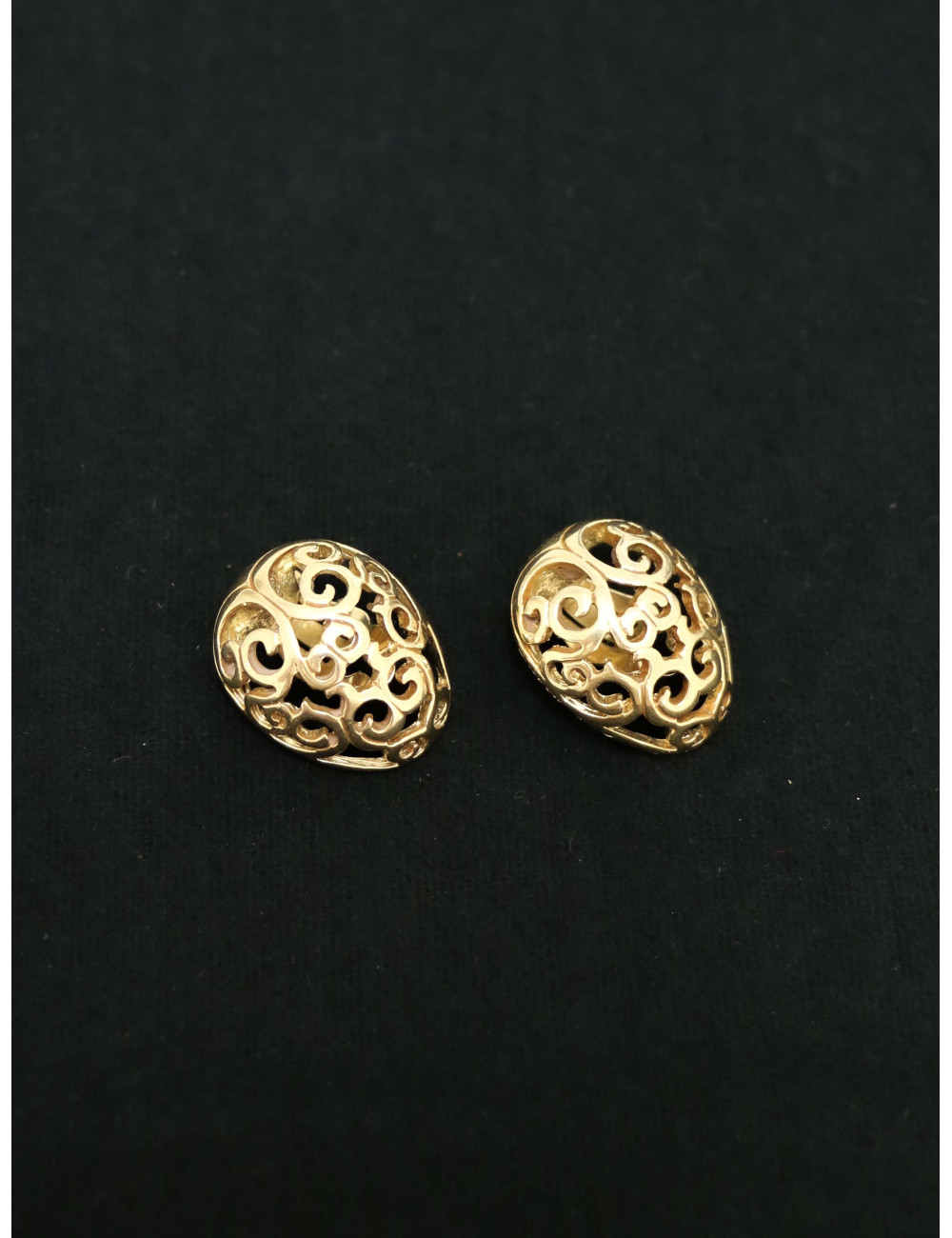 Clips YSL ajourés dorés années 90