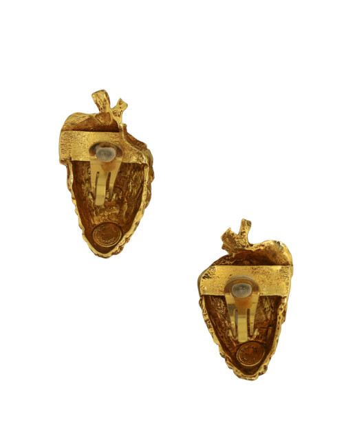 DOMINIQUE AURIENTIS boucles d'oreille pomme de pin