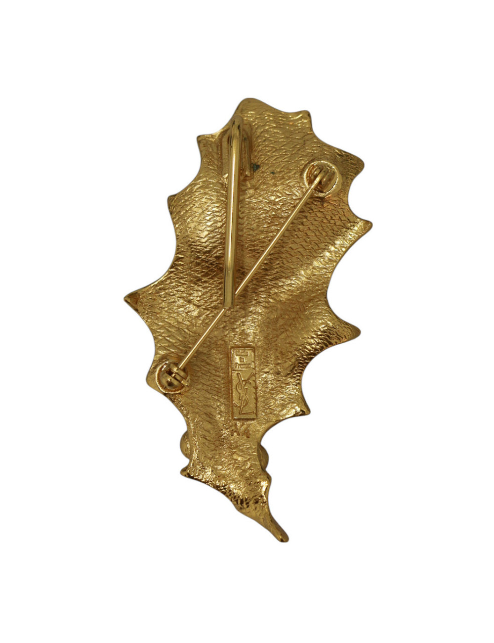 Broche pendentif YSL dorée