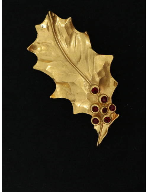 Broche pendentif YSL dorée