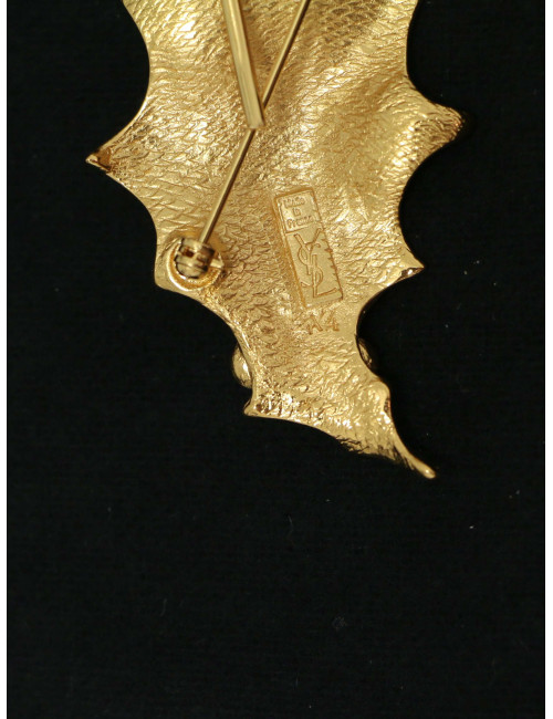 Broche pendentif YSL dorée