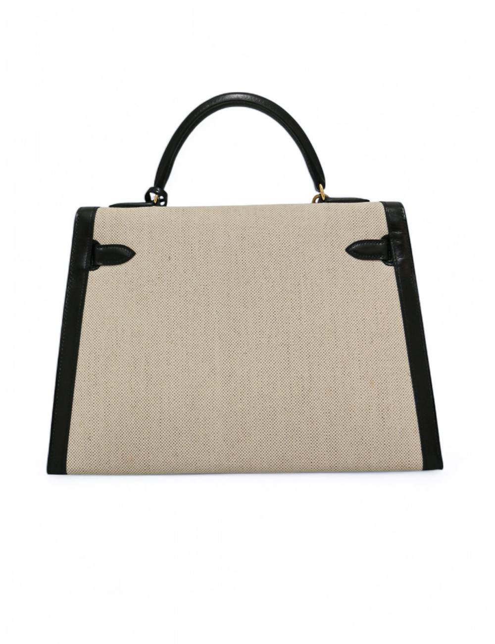 Sac Kelly 28 toile et cuir HERMES vintage