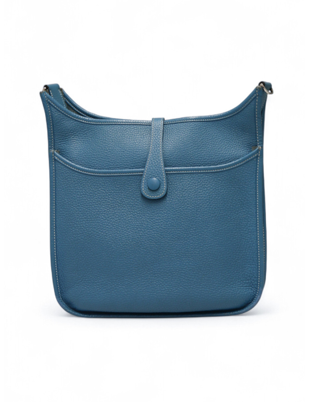 Sac Evelyne II HERMES bleu Jean clair