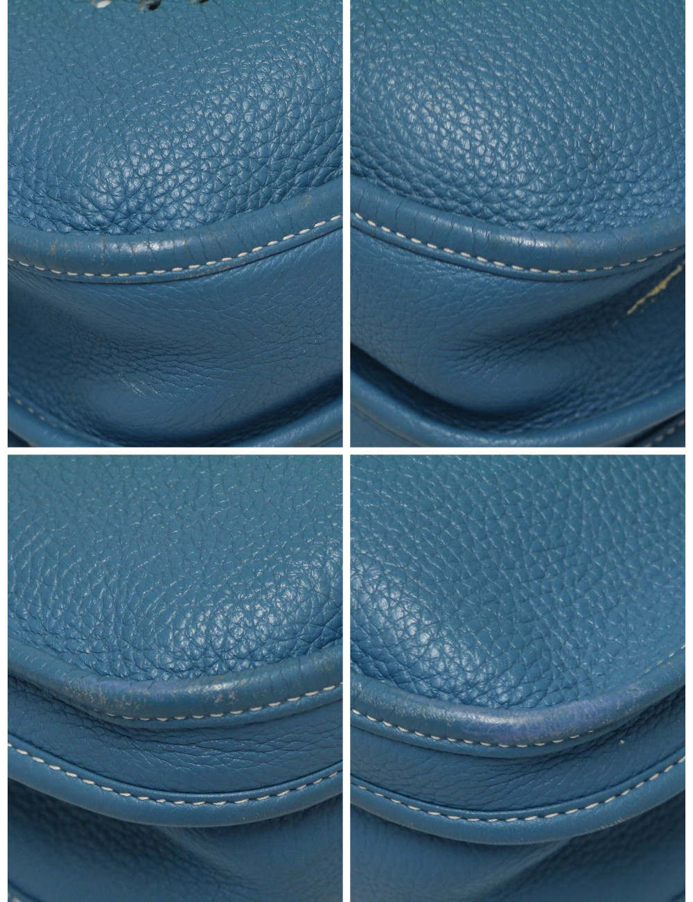 Sac Evelyne II HERMES bleu Jean clair