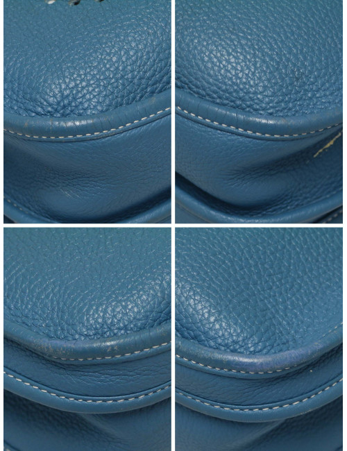 Sac Evelyne II HERMES bleu Jean clair