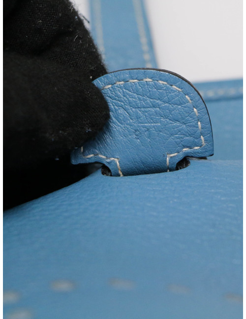 Sac Evelyne II HERMES bleu Jean clair