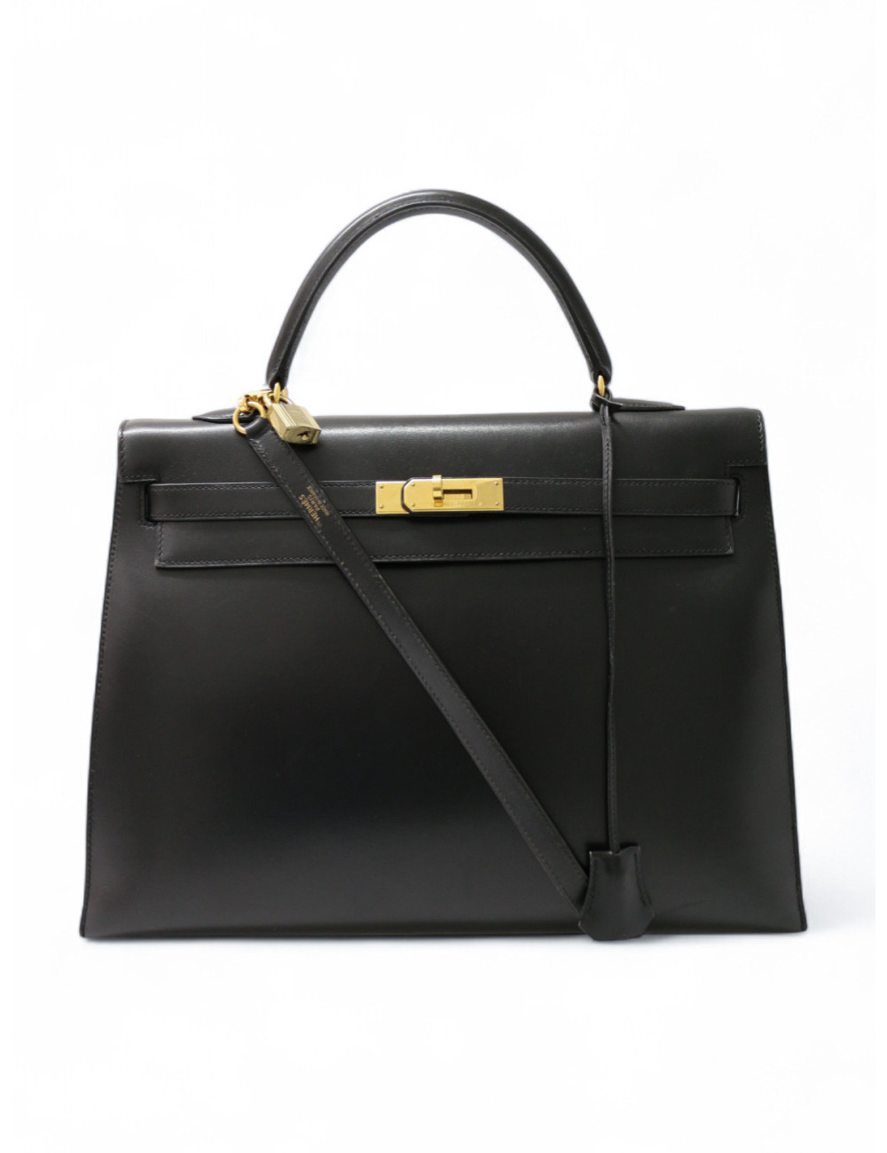 Kelly 35 sellier HERMES noir vintage