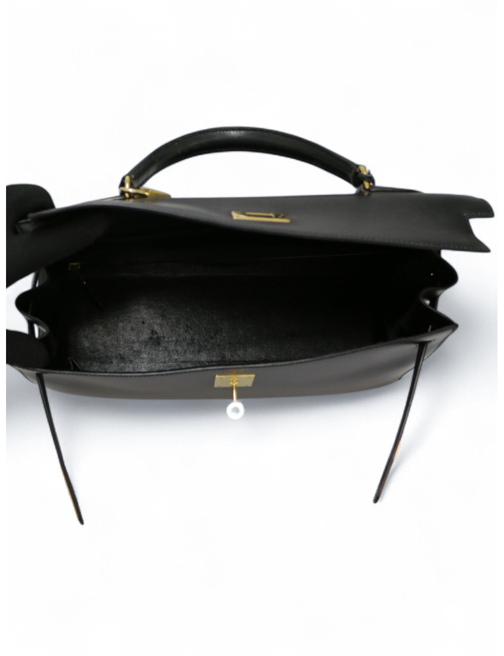 Kelly 35 sellier HERMES noir vintage