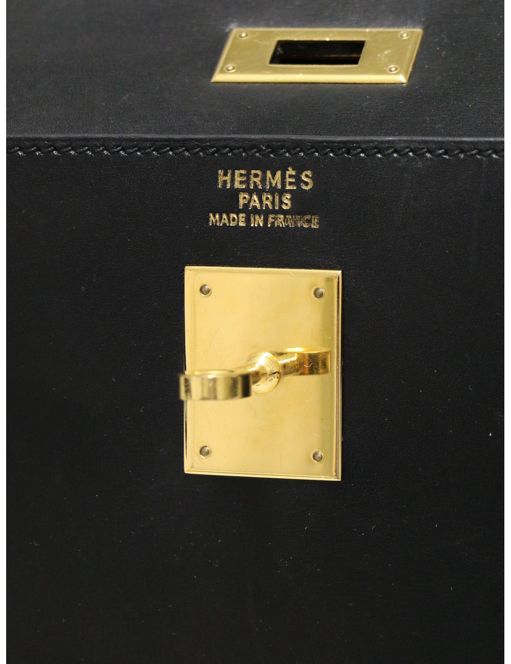 Kelly 35 sellier HERMES noir vintage