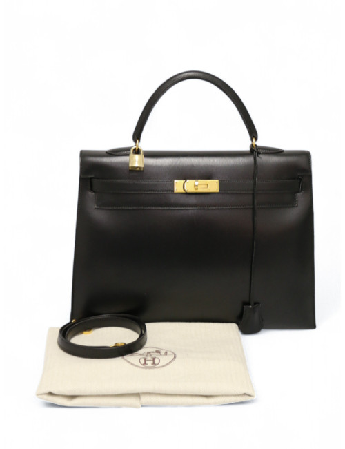Kelly 35 sellier HERMES noir vintage