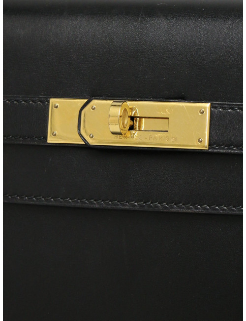 Kelly 35 sellier HERMES noir vintage