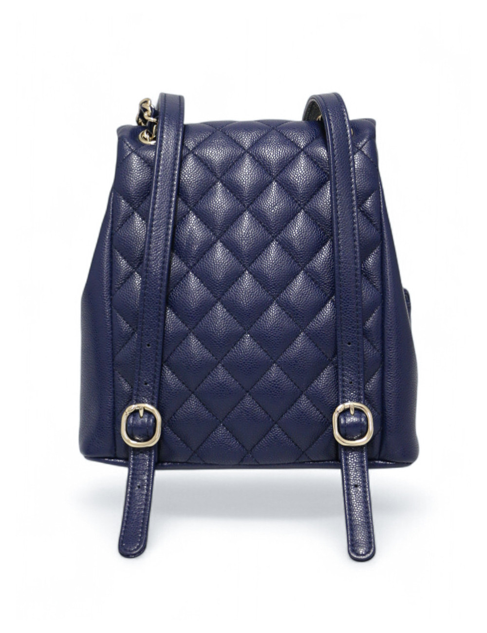 Petit sac à dos CHANEL cuir caviar bleu