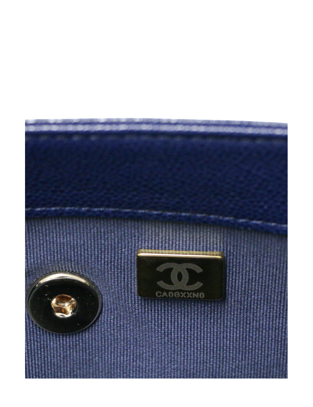 Petit sac à dos CHANEL cuir caviar bleu