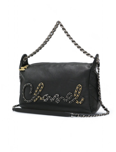 Sac Rock CHANEL cuir d'agneau noir