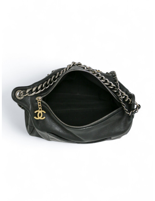 Sac Rock CHANEL cuir d'agneau noir