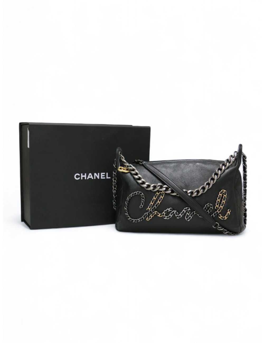 Sac Rock CHANEL cuir d'agneau noir