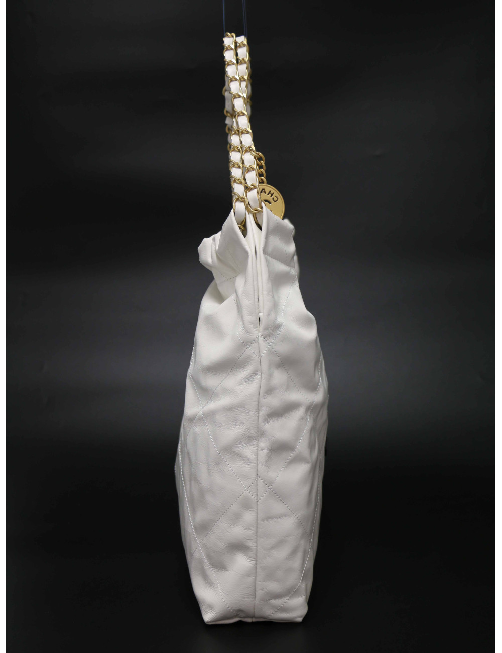 Sac 22 CHANEL blanc cuir d'agneau