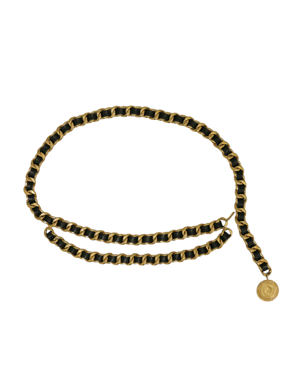 Ceinture CHANEL chaine et cuir vintage