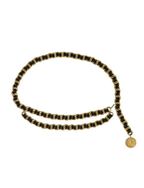 Ceinture CHANEL chaine et cuir vintage