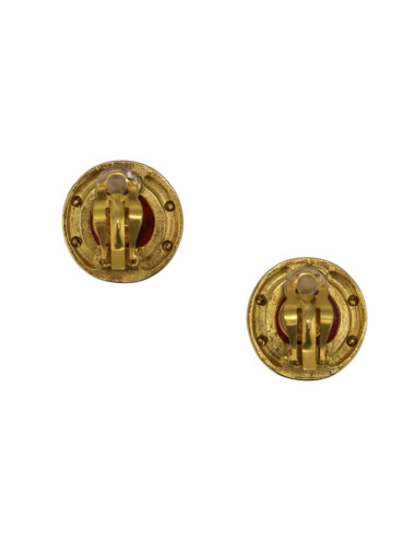 Clips CHANEL coeur pâte de verre et CC 2