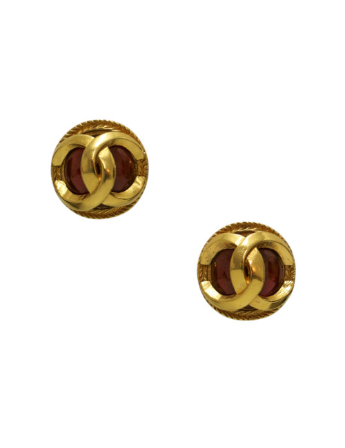 Clips CHANEL pâte de verre et CC